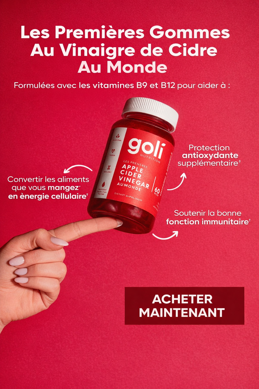 Goli Nutrition – Gummies Vinaigre de Cidre de Pomme